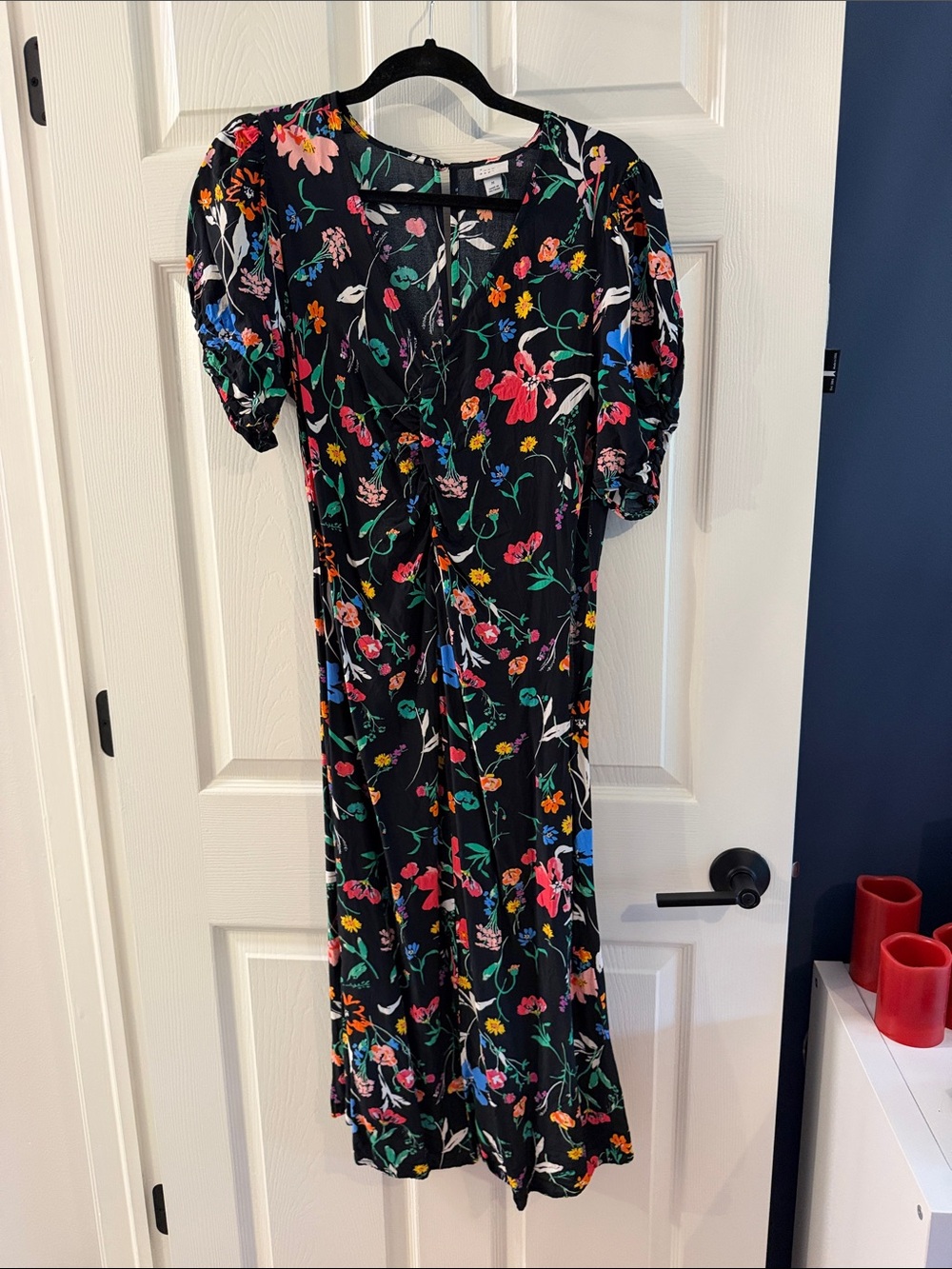 a new day Black Floral Midi Dress